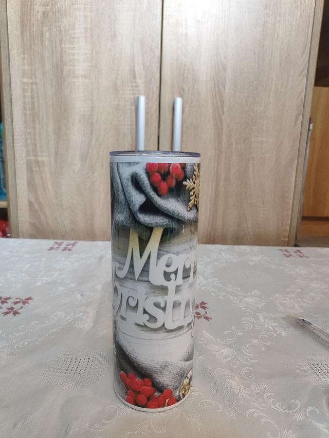 20 oz Thermobecher Merry Christmas grau ca. 600ml