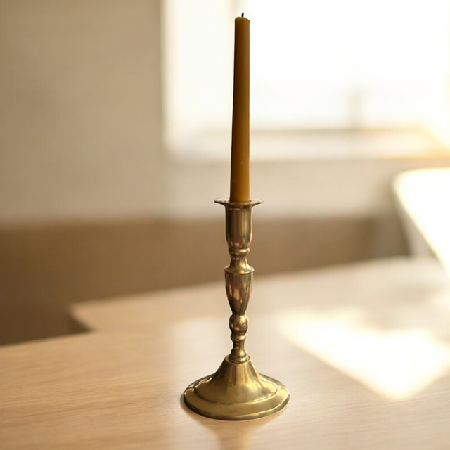 Vintage Brass Candlestick – Classic Mid-Century Candle Holder For Home Decor