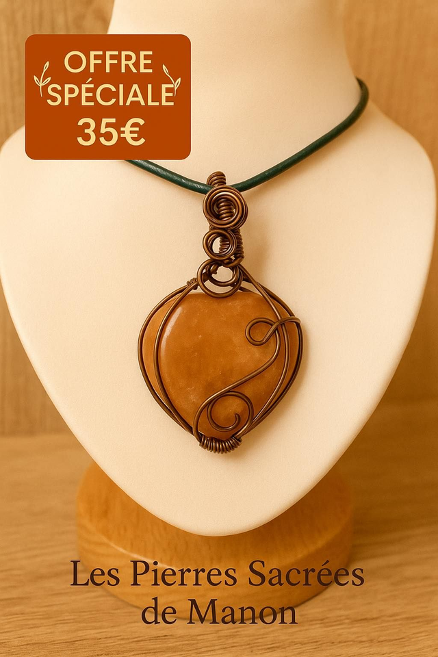 Pendentif Aventurine Pêche Coeur