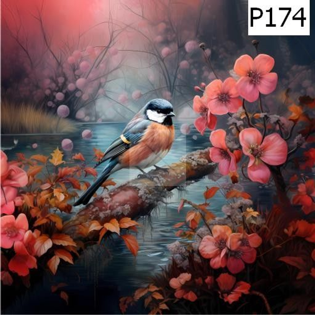 Panneau Mesange en Polyester - 30x30cm