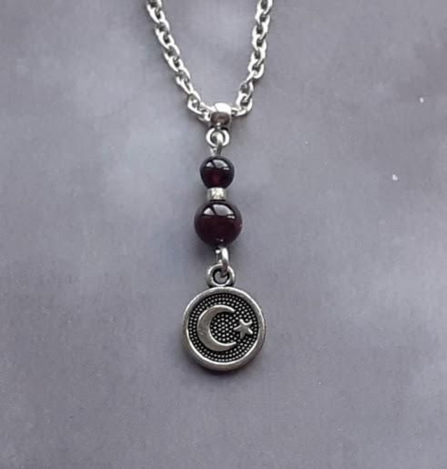 Garnet Moon Necklace 