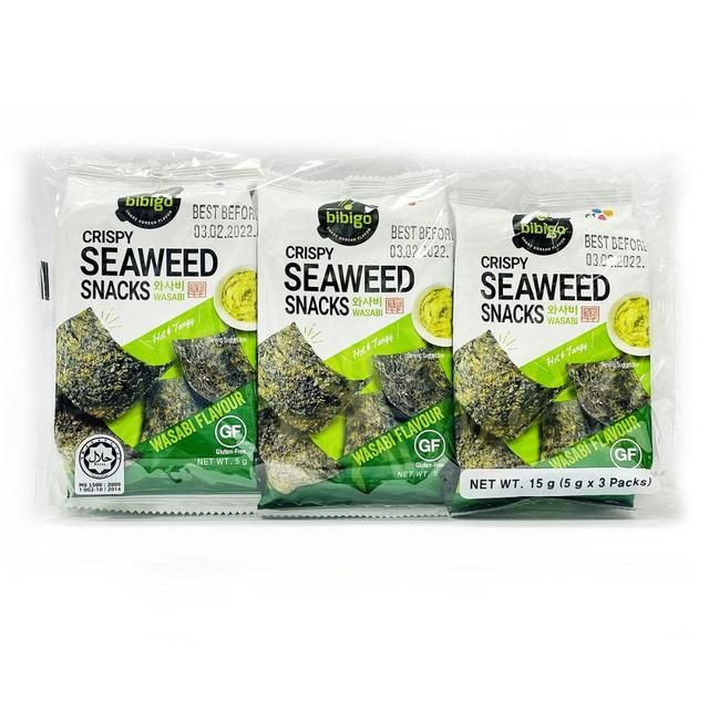 Bibigo Crispy Seaweed Snacks Wasabi Flavour 15g