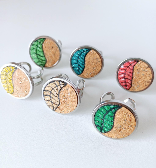 Bague liège &quot;Les Feuilles &quot;