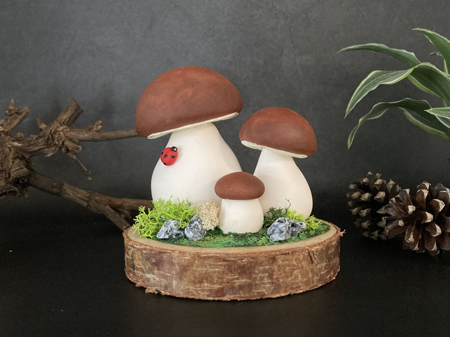 Sculpture &quot;Cèpes de Bordeaux&quot; ~ rocher