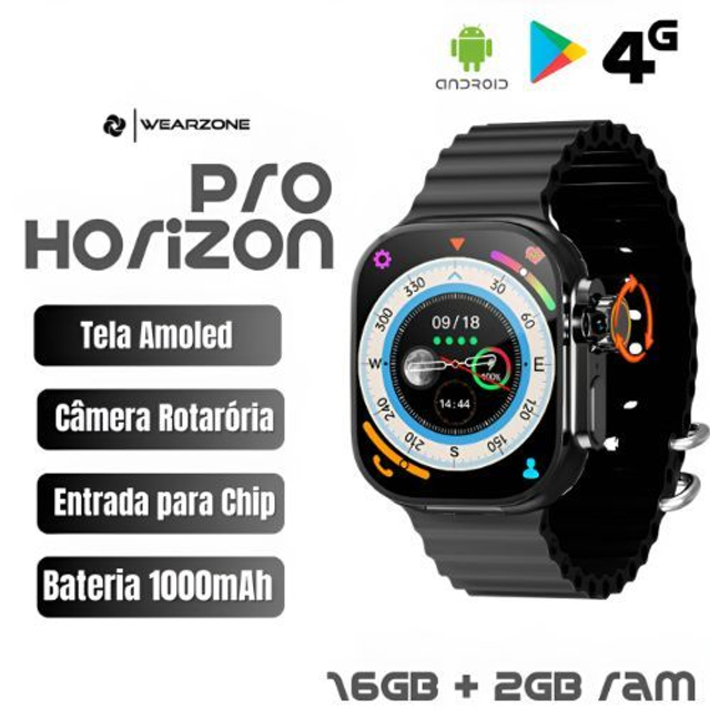 Horizon Pro 4G/5G AMOLED | Câmera Rotativa + NFC | 16Gb de Armazenamento e 2Gb de Ram