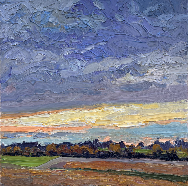 „Abendsymphonie im September“ – Öl auf Leinwand, 80 × 80 cm, 2024 | September’s Evening Symphony