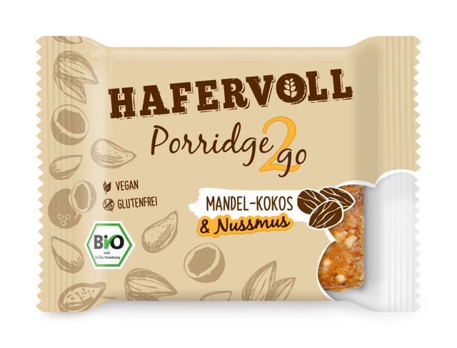 Bio Hafervoll Porrige2Go Kokos Mandel 55g