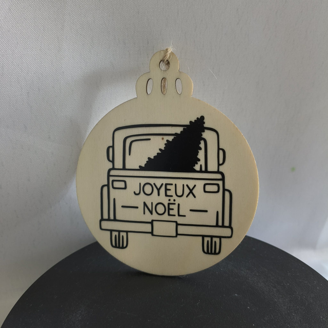 Noël boule voiture noir