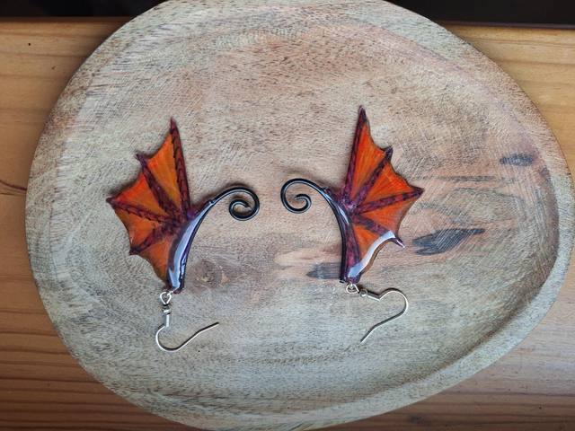 Boucles d'oreilles ailes de dragons 