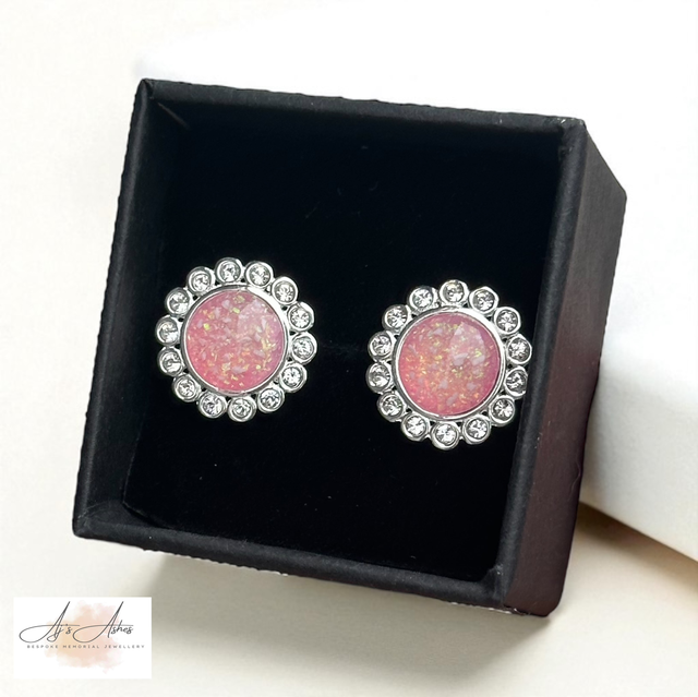 Cz sunflower earrings