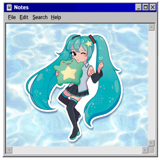 Miku & Starbean glossy vinyl sticker