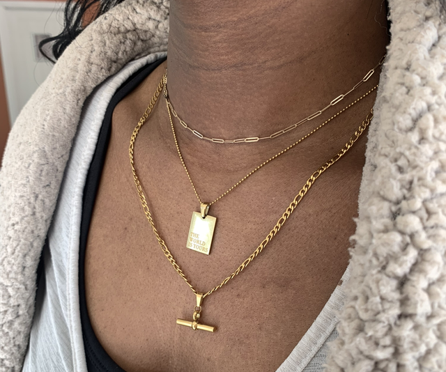 T bar necklace