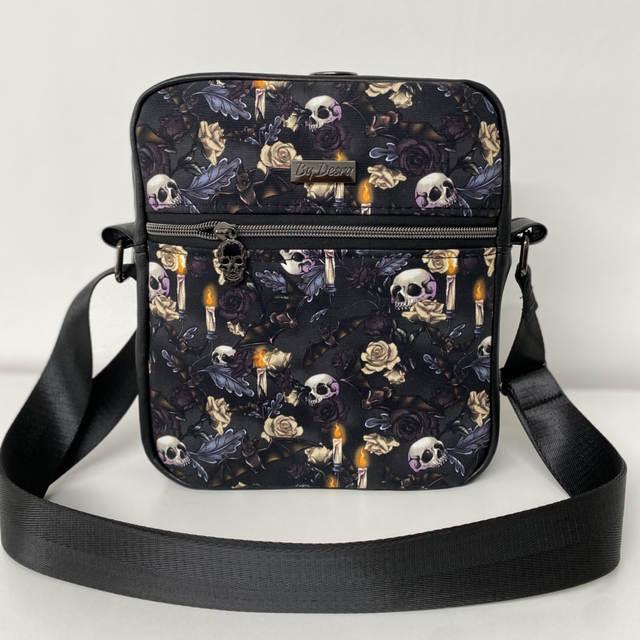 Skulls, candles and bats Crossbody Bag