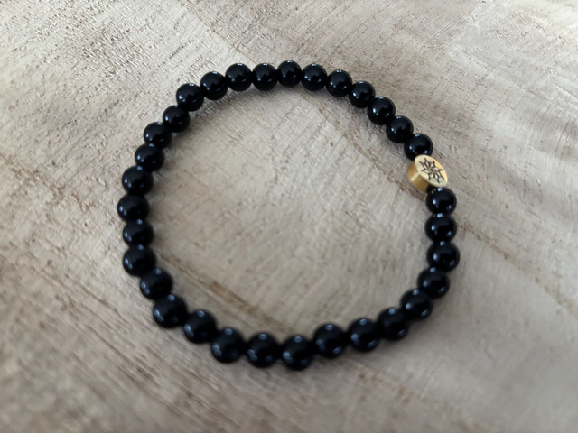 Bracelet Obsidienne noire - Perles de 6mm