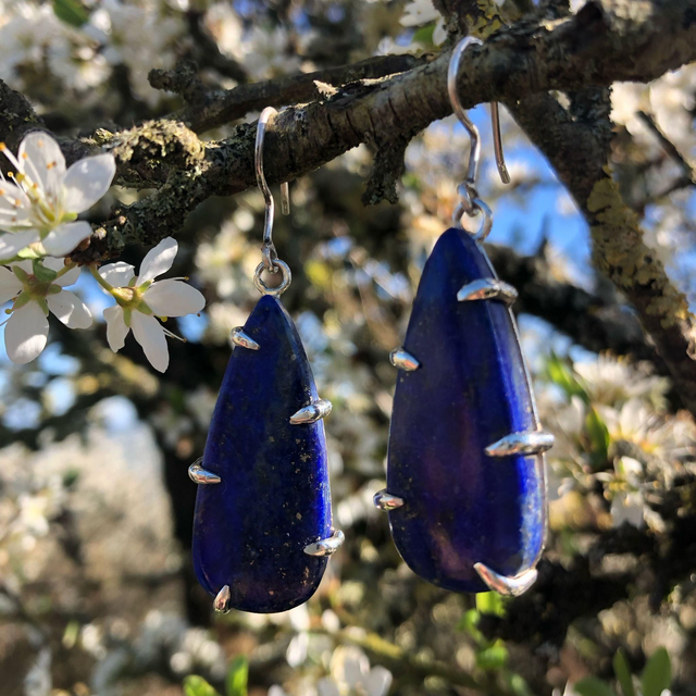 Boucles d'Oreilles Lapis Lazuli en Argent