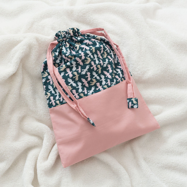 Pochon Bicolore Rose / Oiseaux