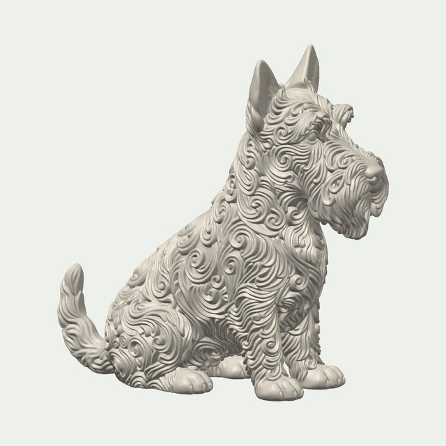 Sitting Scottie Dog Statue