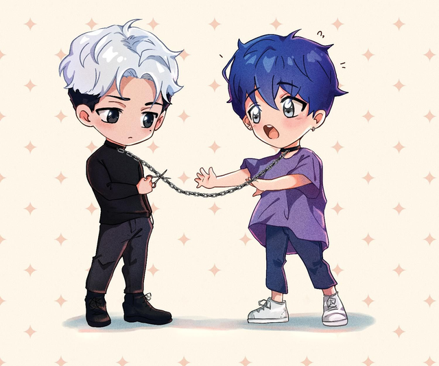 Dwustronna karta soft touch chibi