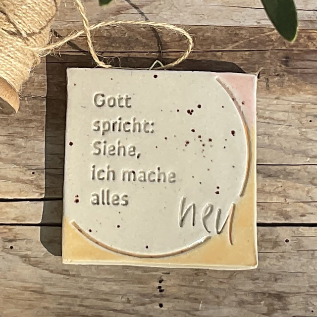 Jahreslosung 2026 - "Sunrise" bicolor - Keramik-Kachel