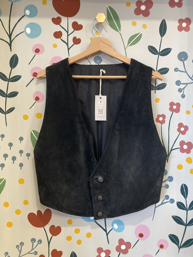 Gilet in pelle scamosciata