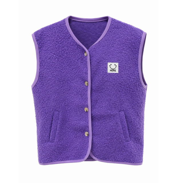 Teddy gilet paars - one size