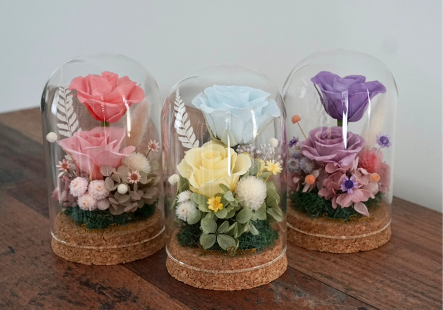 Preserved Flowers Mini Glass Dome
