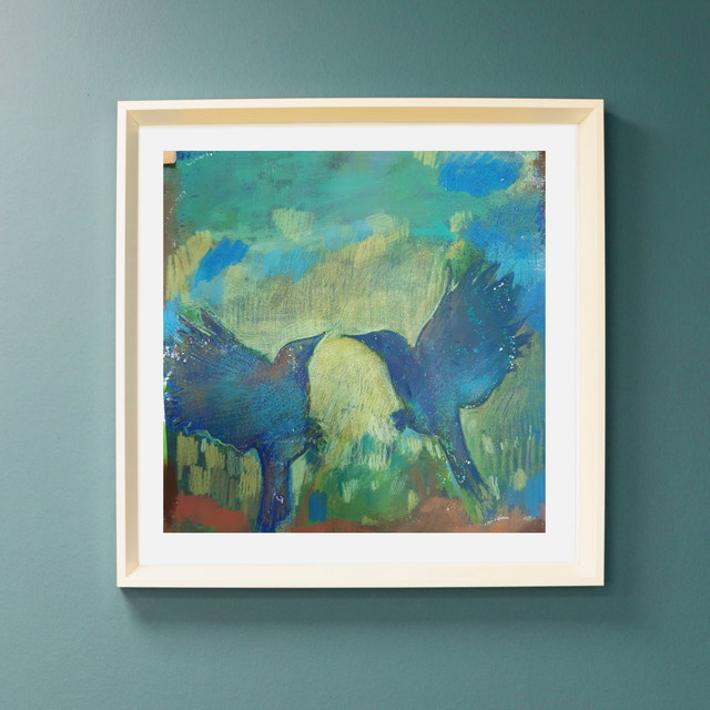 Volo di uccelli - monotype sur papier