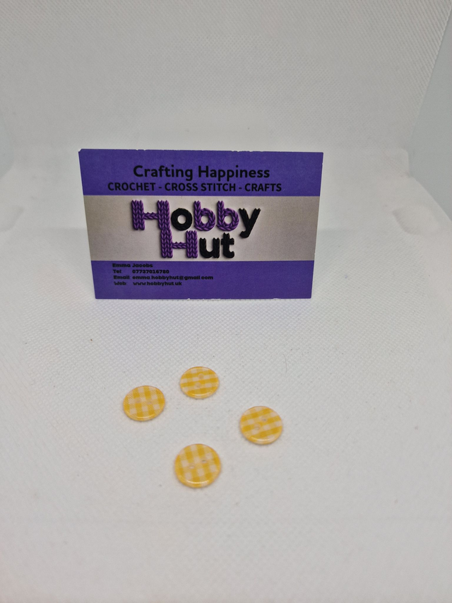 Gingham Buttons - Yellow