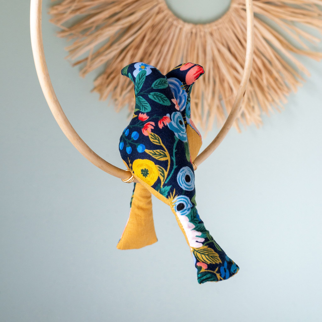 Mobile en rotin - Oiseaux inséparables