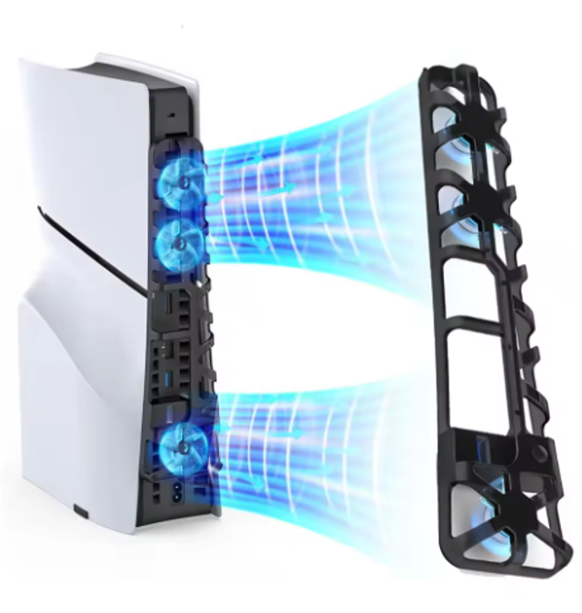Ventilateur de refroidissement à grande vitesse à lumière bleue arrière: Uniquement pour console PS5 Slim UHD et  PS5 Slim Digital
