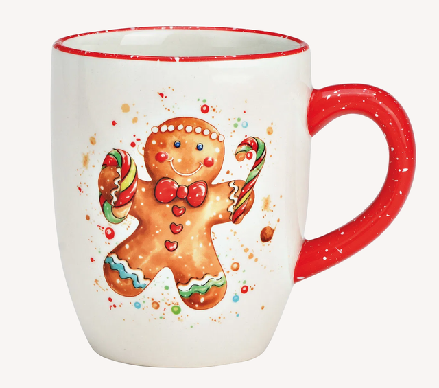 Mok gingerbread rood wit