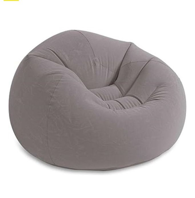 Intex 68579 - Sillón hinchable Beanless gris 114x114x71 cm