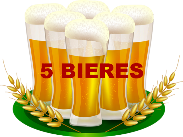 Carte de 5 cases (= 5 bières)