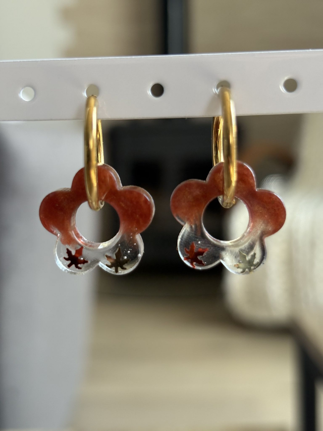 Pampilles THAÏS - marron et feuilles d&#039;automne