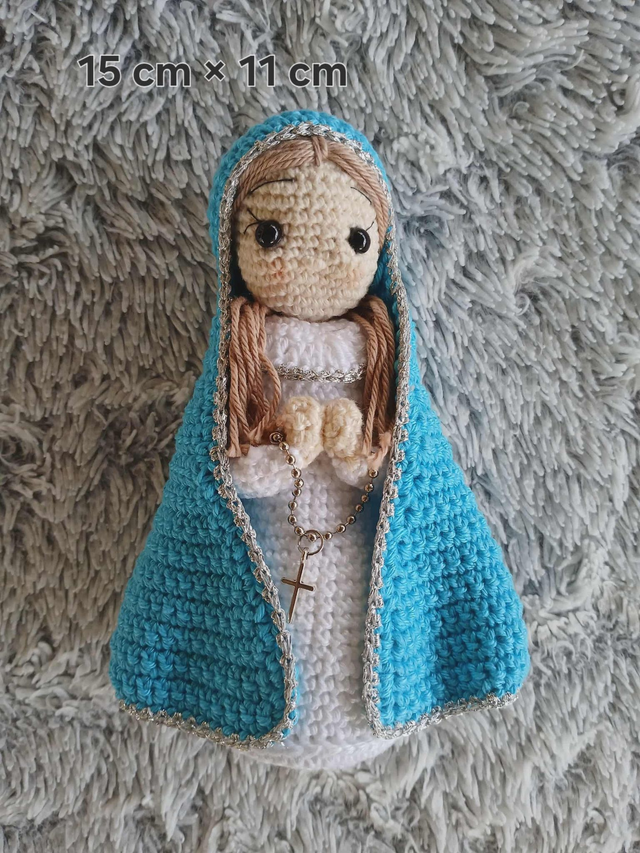 Poupée au crochet - Vierge Marie Bleue