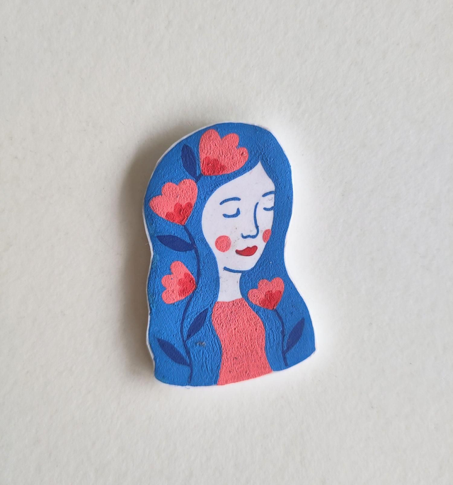 Magneet "Vrouw gesloten ogen"