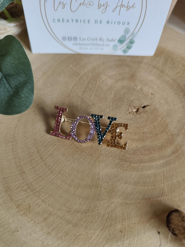 BROCHE LOVE STRASS MULTI COLORS 0000668