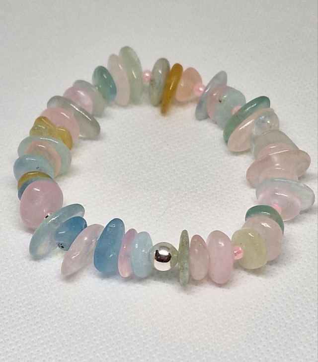 Bracelet Morganite forme chips 