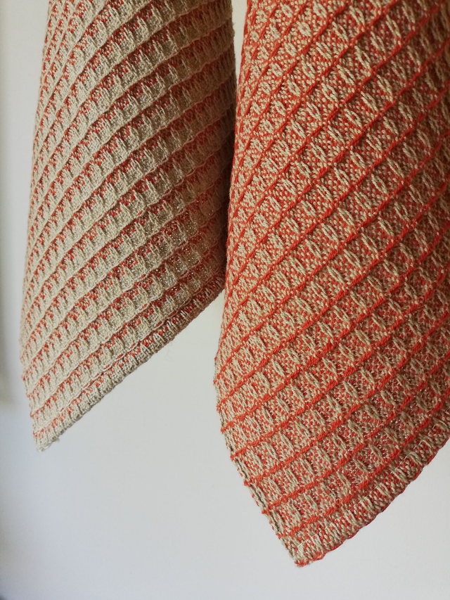 Lot de 2 lavettes débarbouillettes en coton-lin bio tissées main - 30x30 cm