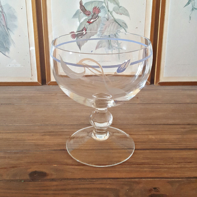 Verre rince raisin cristal et étain (fleurs en étain) (1)