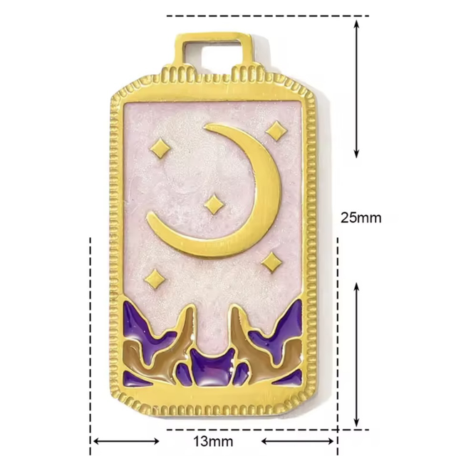 Charm rettangolo luna lilla 