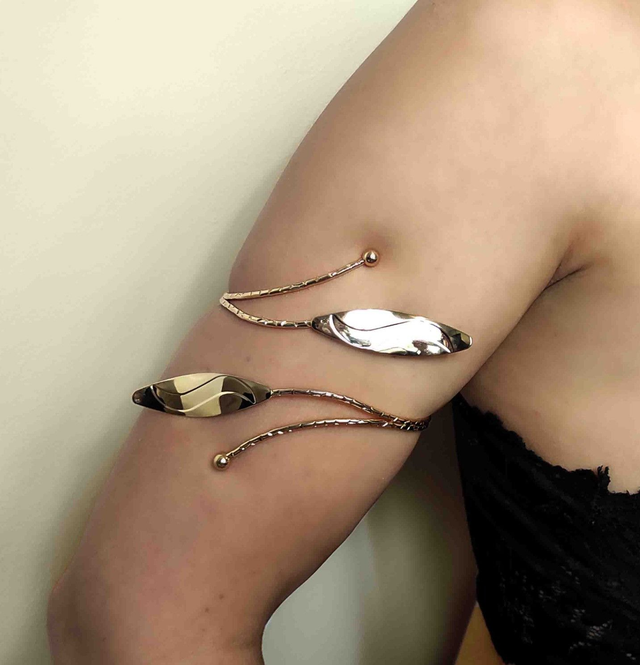 Brassard Bracelet de bras ethnique feuille de printemps