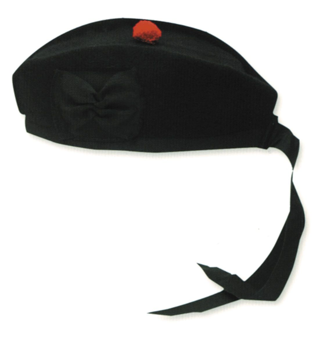 Plain Glengarry mit rotem Pom