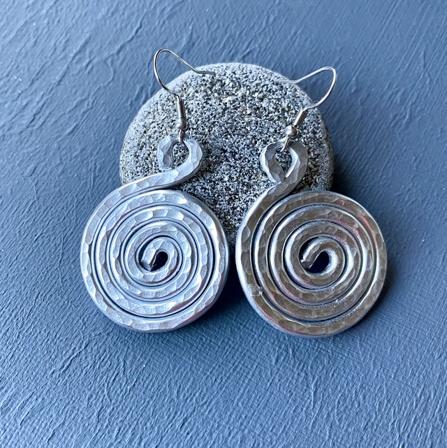 Boho swirl earrings silver 