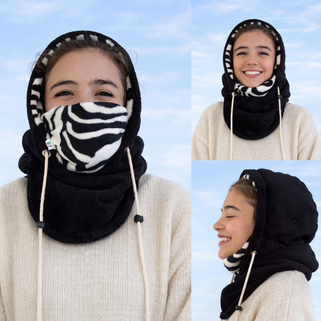 Cagoule femme , capuche polaire,  Snood intégré
