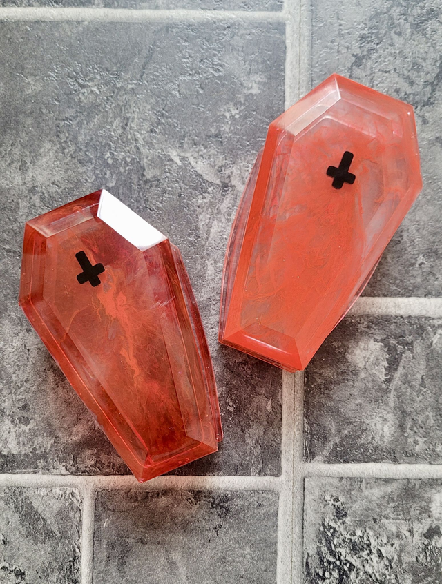 Coffin Trinket Boxes - Upside-down Cross Bloody Horror Coffin