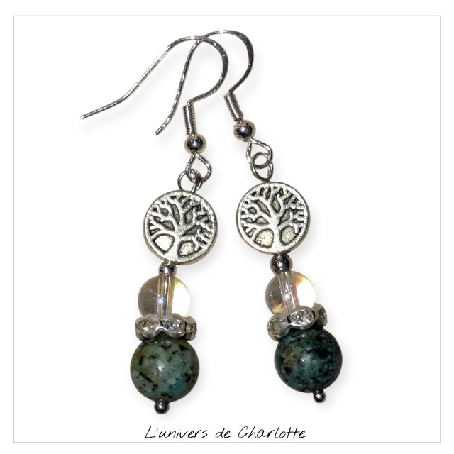 Boucles d&#039;oreilles &quot;Turquoise africaine&quot; BO-150