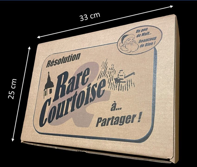 Coffrets (vides) "Résolution Rare &amp; Courtoise" (comprenant paille de calage). 