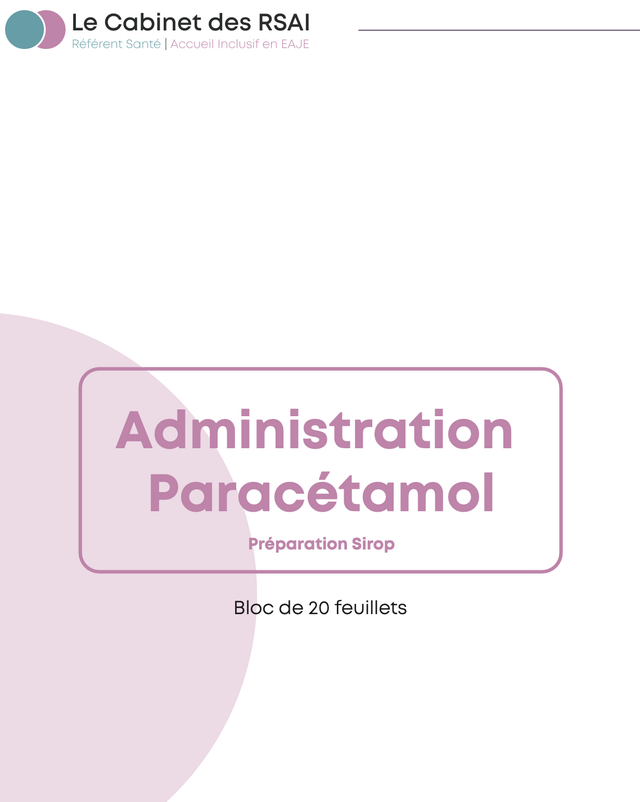 Recharge - Fiches de traçabilités : Administration paracétamol (Sirop)