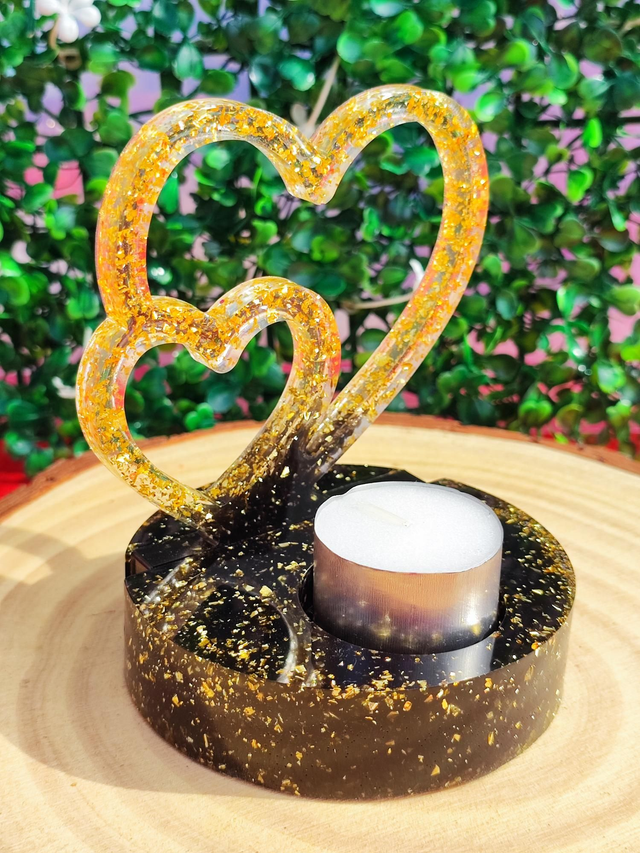 Bougeoir Clip Double cœur  
